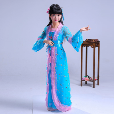 Kinderen Chinese Traditionele Kostuum Oude Tang-dynastie Prinses Outfit Meisje Dans Hanfu Kleding Chinese Film Kleding: Design 1 / S