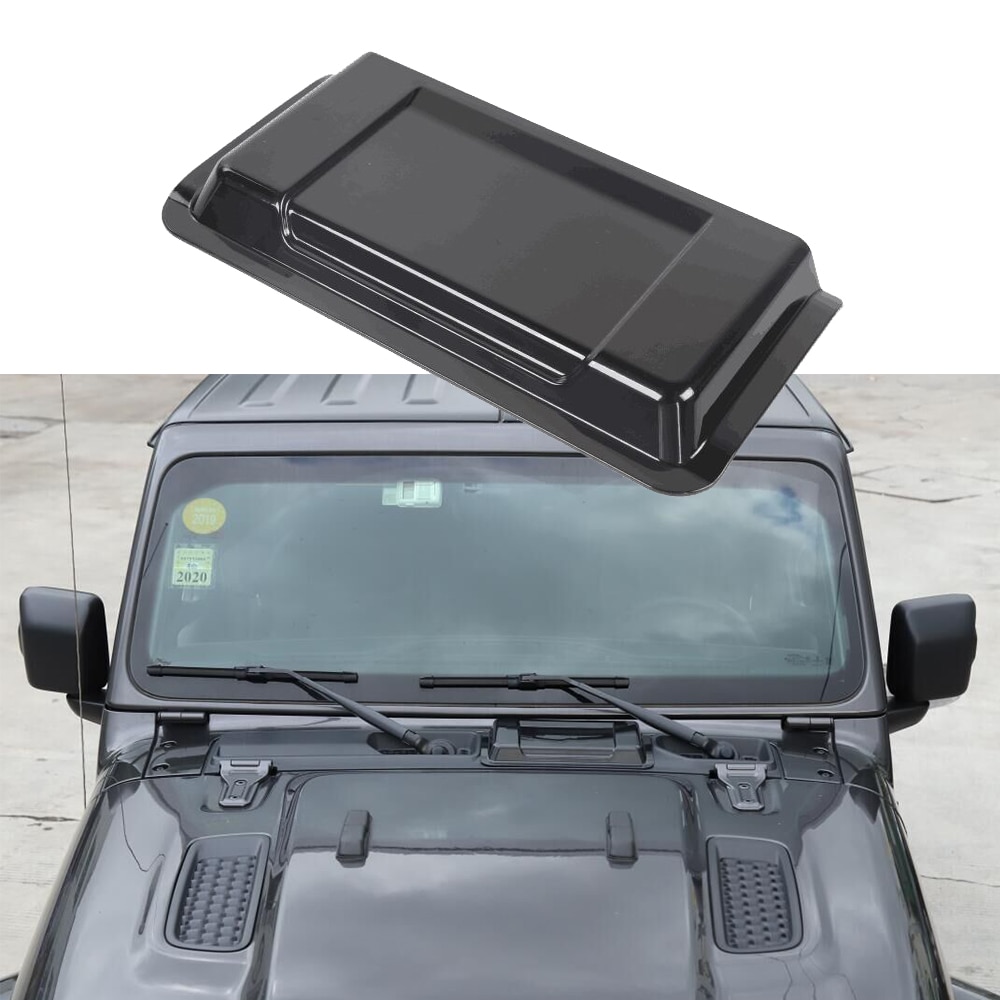 1 stk sort abs plastik bilcowl varmelegeme luftventil hætte scoop til jeep wrangler jl biltilbehør