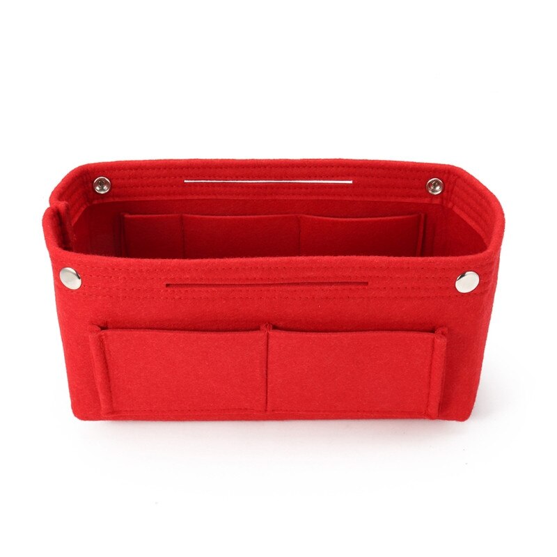 Multifunktions Handtasche Organizer Geldbörse Einsatz Tasche Filz Stoff Lagerung Pouch Fall: Rot