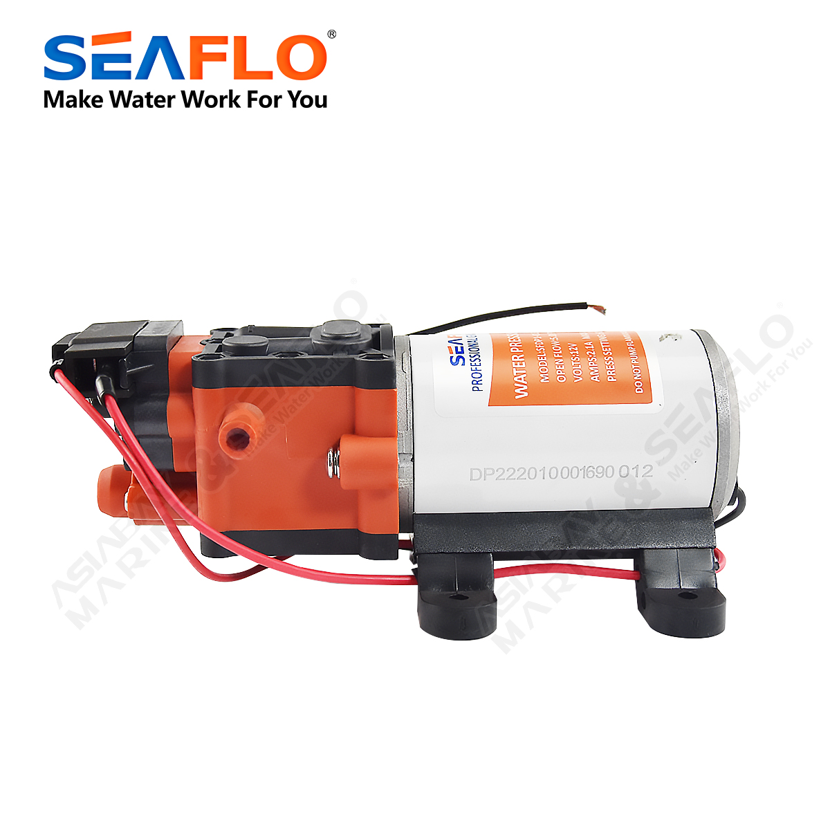 SEAFLO 1.3 GPM 60 PSI Automatic Marine Water Diaphragm Pump 12V Self Priming Electric Yacht Boat Marine RV Caravan High Pressure