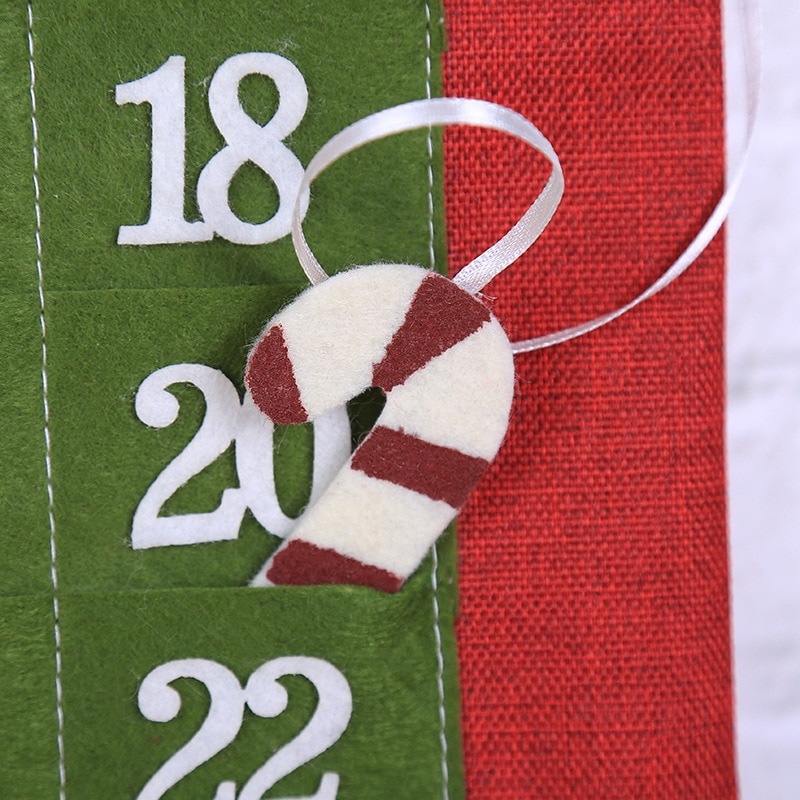 Juleadventskalender med lommer vegghengende nissefilt adventskalender 24 dager nedtelling julekalender for hjemmeinnredning