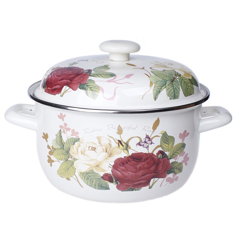 Enamel Casserole 16-26cm Enamel Stock Pot Cookware Enamel Porcelain Induction Cooker Universal Stew Pot
