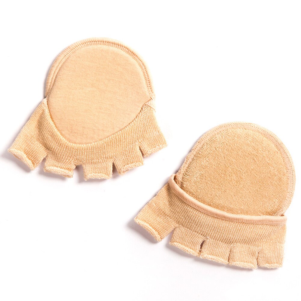 Sandalias con dedos abiertos que absorben el sudor forro de media suela con cojín de antepié Calcetines antideslizantes para mujer almohadilla suave sólida Invisible: Flesh Tint 1