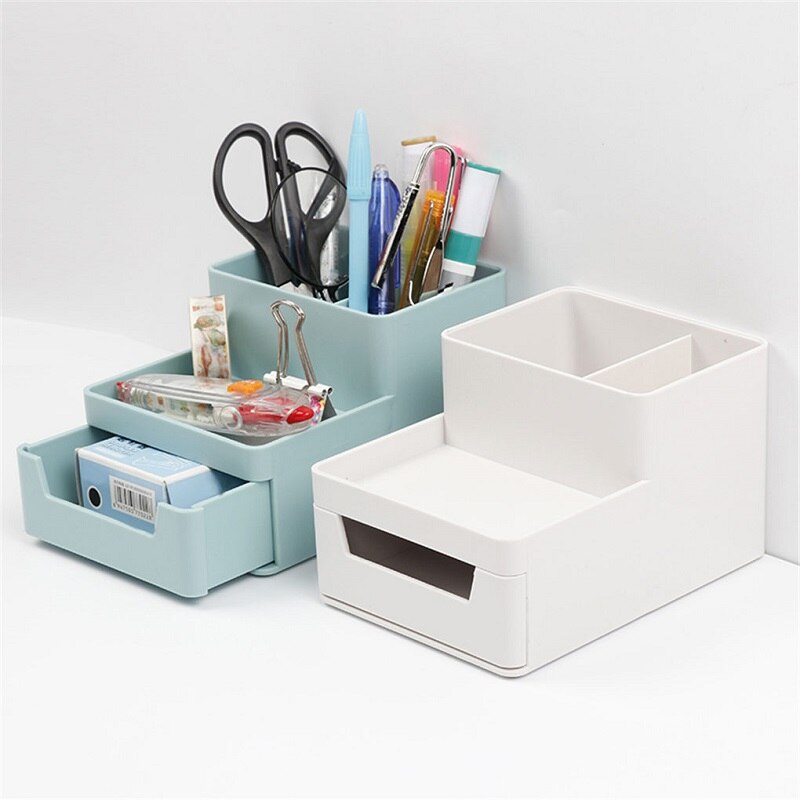 WBBOOMING Plastic DIY Storage Box Multi-functional Make Up Organizer Stackable File Cabinet Pencil Holder Desktop Storage Tool