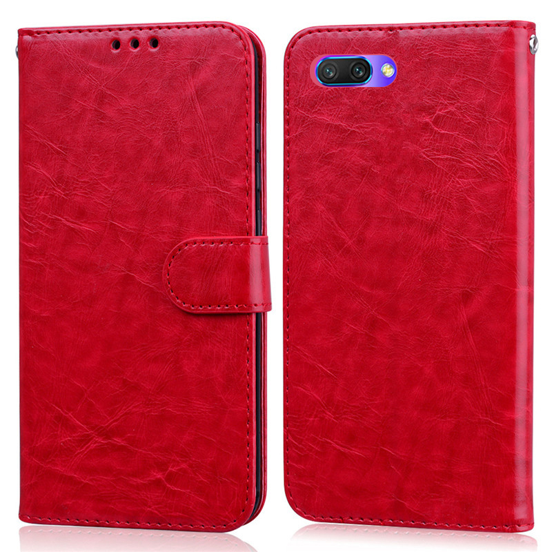 For Huawei Honor 10 Case Cover Luxury Leather Wallet Case On For Huawei Honor 10 Flip Case Honor 10 Phone Case Coque Fundas: Red