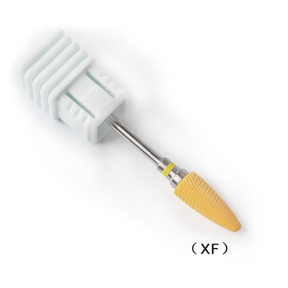 Keramische Nail Boor Accessoires Geel Keramiek Schuren Cap Voor Nails Art Brocas De Unha Manicure Manicure Gereedschap: gj0308-05