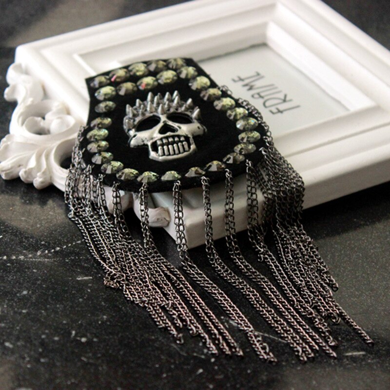 Traje con remaches para ropa, accesorios de parche con borlas, apliques para hombros