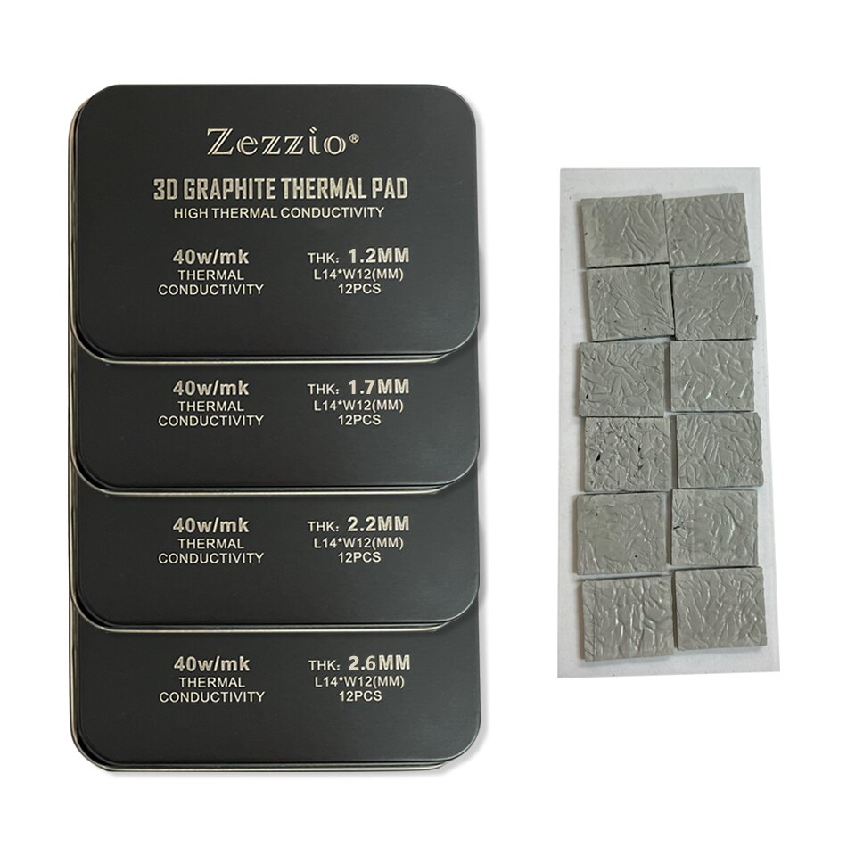 Zezzu-almohadilla térmica de grafito 3D, 40W/mk, refrigeración de grafeno IC, almohadilla de Grasa de silicona térmica con memoria 3090/3080, para GDDR6X VRAM