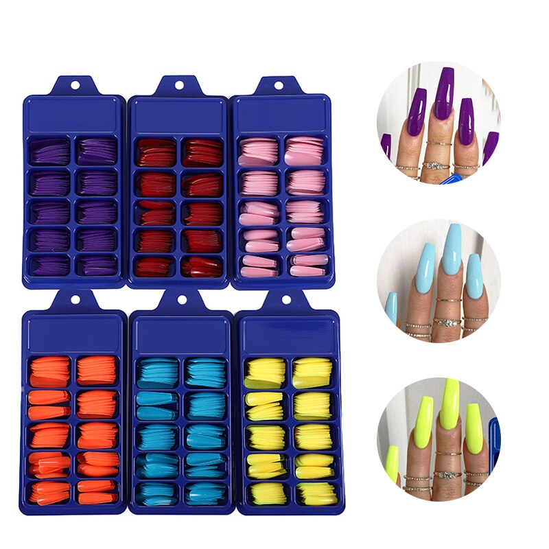 Uñas postizas de plástico para manicura, 100 Uds.