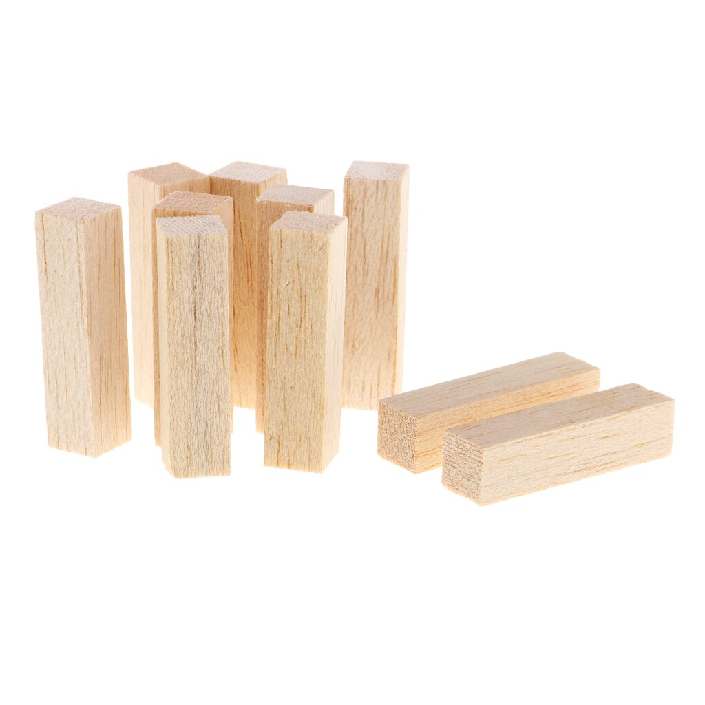 10 Pieces Of Balsa Wood Wooden Blocks Wood Cubes Natural Wood Wooden Sticks Square Balsa Wood Stick Block Woodcraft Dowel Rod