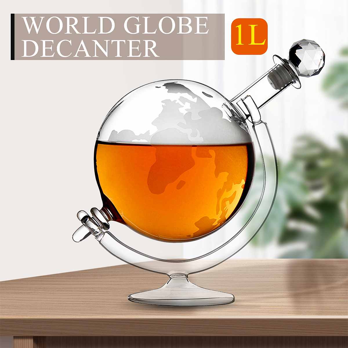1L Wereldbol Grote Decanter Crystal Rode Wijn Brandy Champagne Whisky Glas Decanter Liquor Fles Schenker Voor Familie Bar