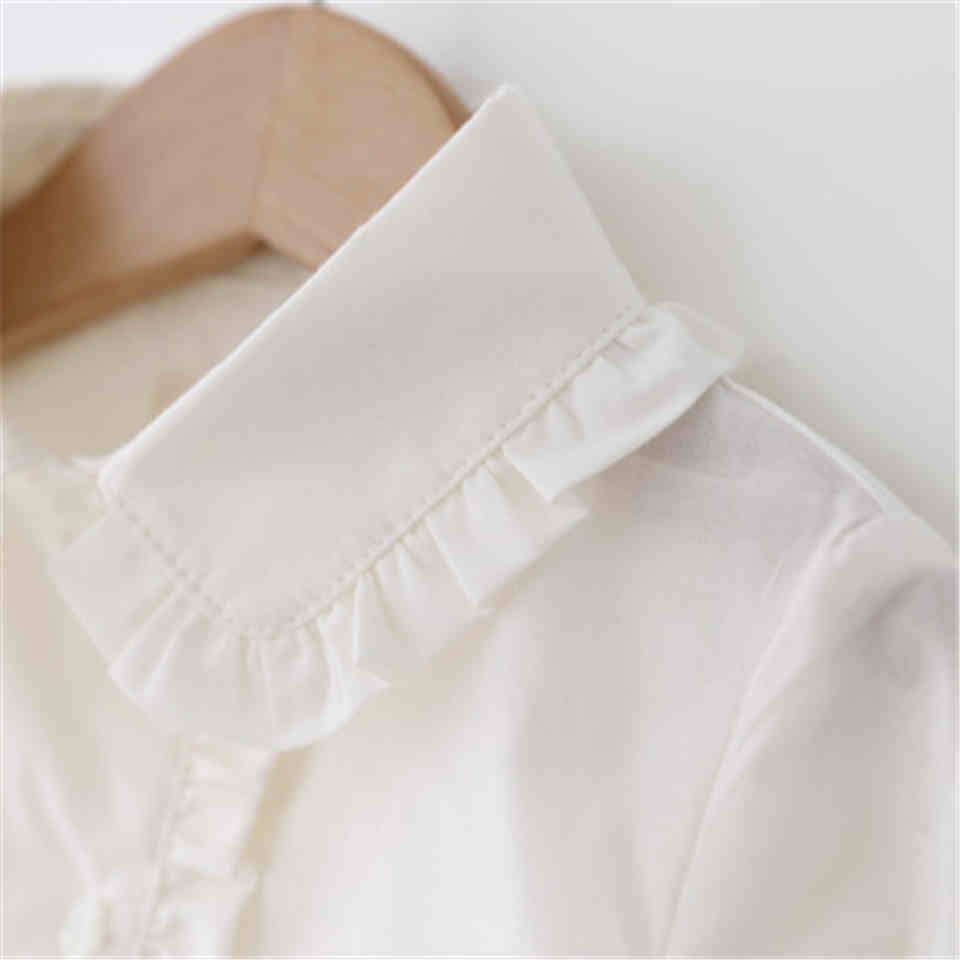 Students White Shirts For Girls School Uniforms Cotton Turn-Down Collar Blouses Girls Cotton Blouses Autumn Teenage Kids Clothes