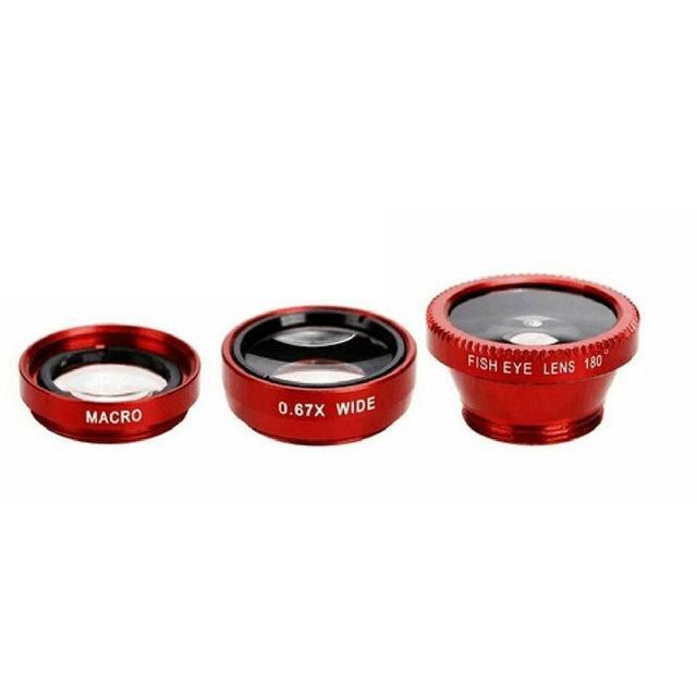2 In 1 Functies Mobiele Telefoon Lens 0.45X Groothoek Len & 12.5X Macro Hd Camera Lens Universal Voor Iphone android Telefoon Lens: L2 RED