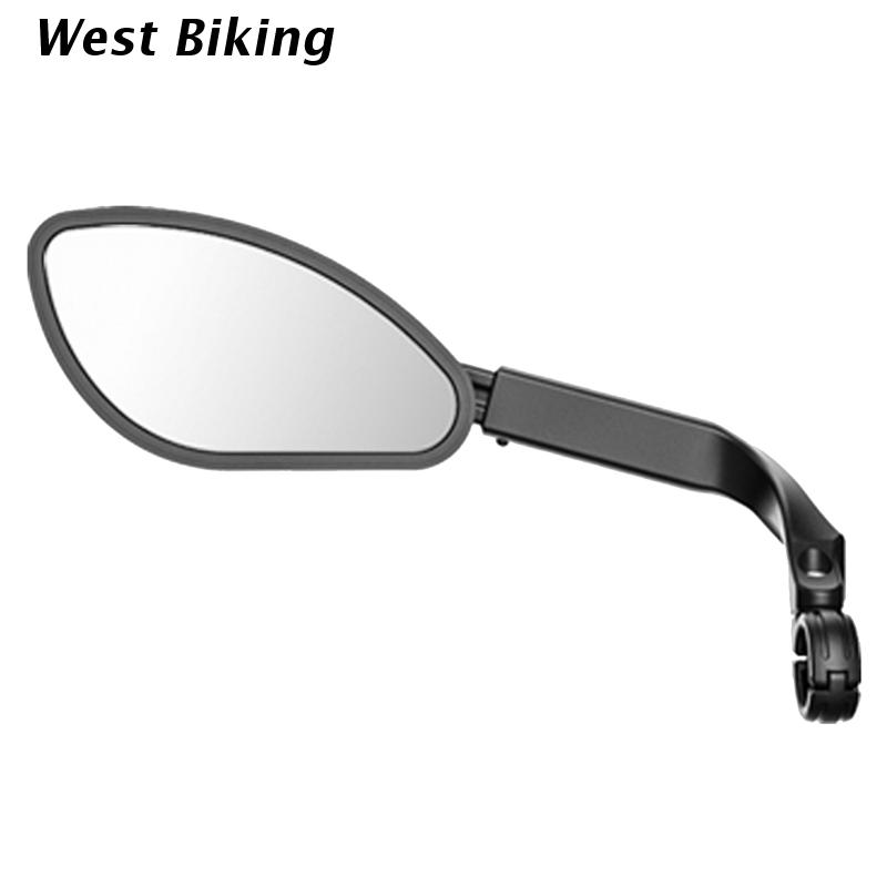 MTB Road Bike Handlebar Side Safety Rear View Mirror Bicycle Stainless Steel Lens Mirror 360 Degree Rotate: Left