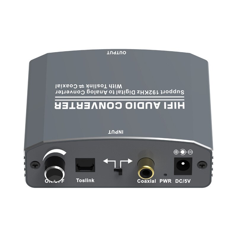 192khz numérique à analogique Audio convertisseur adaptateur optique Coaxial à 3.5MM Jack RCA avec bidirectionnel Toslink à Coaxial commutateur