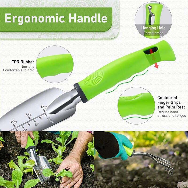 Gartengeräte Set 4 Stück, Garten für Gartenarbeit, Aluminium Legierung Garten Kit, pflanze Blume Wachsen Kit für Männer Frauen