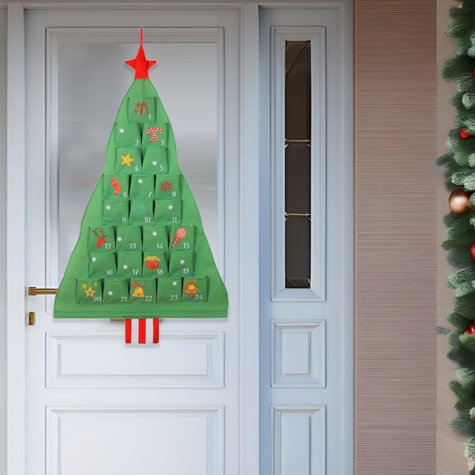 Calendario de Adviento de Navidad, 24 días, calendario colgante, decorativo para pared