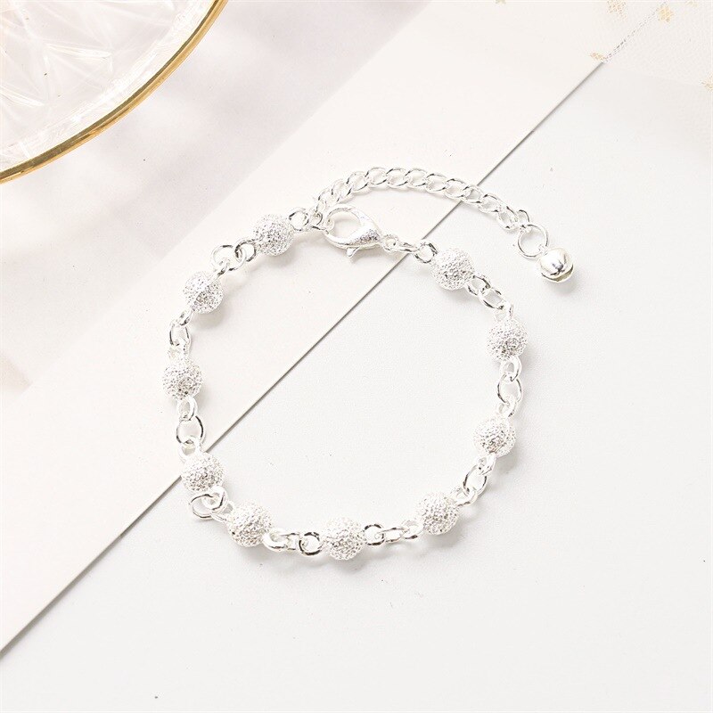 2021 New fashion harajuku braccialetti regolabili semplici perline placcate argento per decorazioni per ragazze accessori bracciale sulla gamba