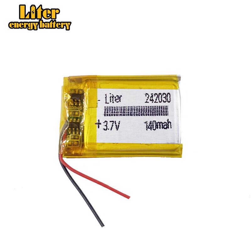 Batería de polímero de litio 242030, 3,7 V, 140MAH, 252030, con la operación más segura, precio más bajo