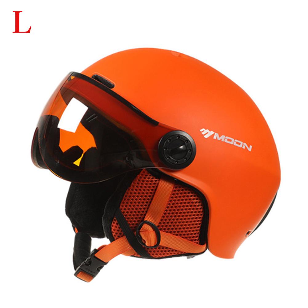 Ski Helm Erwachsene Professionelle Ski Ausrügestochen Snowboard Schutz Getriebe warm Und Sicher Nette Helm freundlicher Mann Frau Dame: orange / M