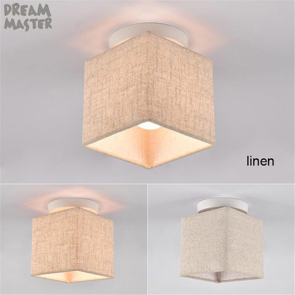 85-265V E27, lámparas de araña, arañas LED textil, tela minimalista Industrial, sombras de techo, lustre, lámpara, accesorio: flax / 5W cool white bulb
