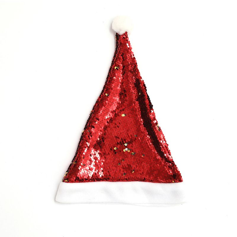 Skinnende pailletter sjove festhatte til voksne og børn christmas xmas santa hat cap til juleåret festivalfest