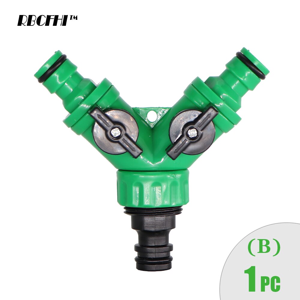 RBCFHI 1PC 2-Way Garden Hose Tap Water Splitter 5/8" Quick Connector 1/2" 3/4" Female Water Irrigation Valve Adjustable Switch: B 1PC