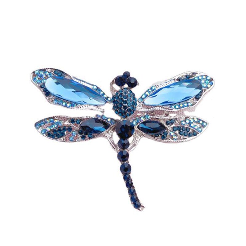 Broche de flor de piedra de ópalo para mujer, alfiler con diamantes de imitación, accesorios de ropa, ramillete, de cumpleaños, superventas: Dragonfly