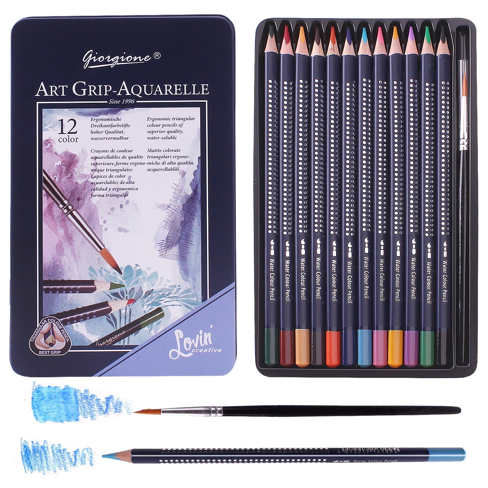 Brutfuner-Juego de lápices de colores profesionales para niños y estudiantes, Set de 72/120/180 colores, de madera, suave, acuarela: 12  colors