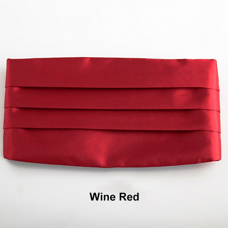 Herren Klassische Kummerbund Satin Elastische Bauchband Smoking Kummerbund Für Formale Hochzeit Prom Dinner-Party Taille Band: wine red
