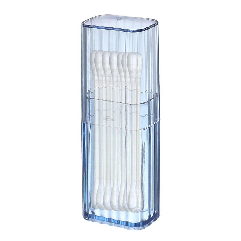 Wattestäbchen Glas Wattestäbchen Halfter Wattestäbchen Spender mit Deckel Kunststoff Ohr Stock Tupfer Halfter Badezimmer Vorratsgläser