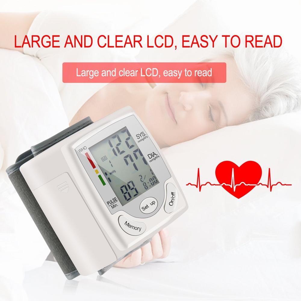 Home Gezondheid Elektronische Bloeddrukmeter Automatische Digitale Display Heart Beat Rate Pulse Lcd Display Pols Monitor Engels