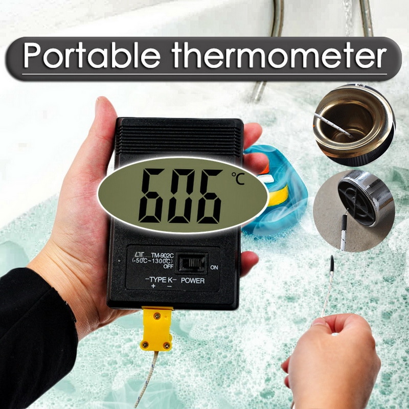 Tm902c (-50c to 1300c)  temperaturmätare digital k-typ termometersensor+termoelementsonddetektor