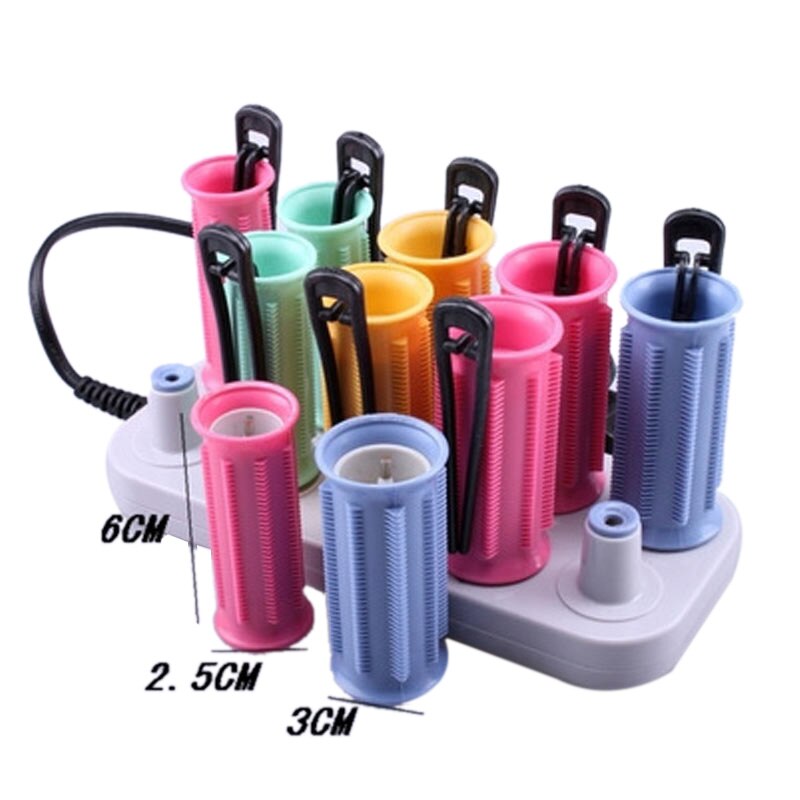10 Pcs/Set Dry/Wet Hair Curler Electric ic Hair Curler Rollers Bendy Roller Sticks Set Styling Tools Hair Curler Us Plug