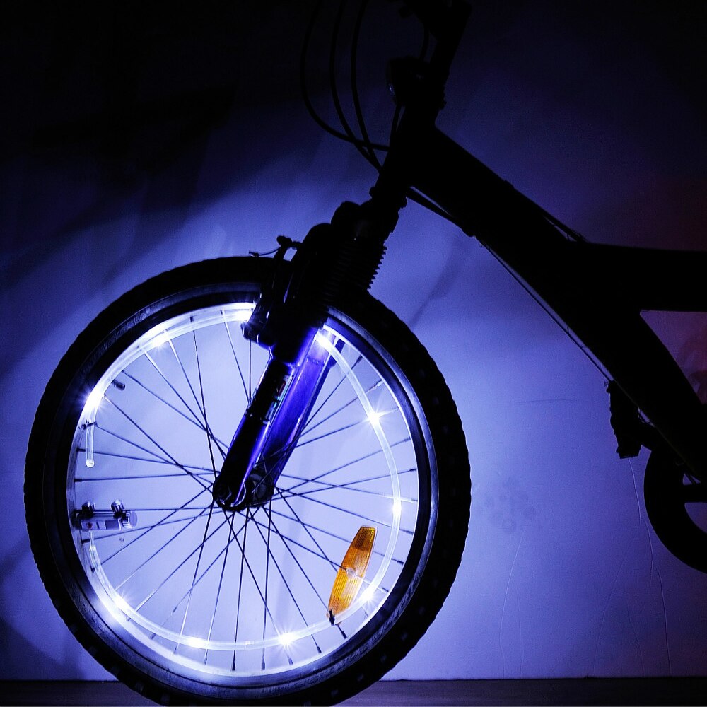 Fietsen Oplaadbare Fietsaccessoires Fiets Wiel Led Verlichting Waterdicht Fiets Lichtmetalen Fietswiel Spaken Lichten: white