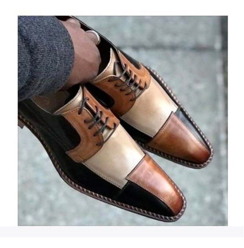 Men's Splicing Pu Leather Shoes Business Suits Comfortable Casual Trend All-match Loafers Goth Shoes HL062: 45