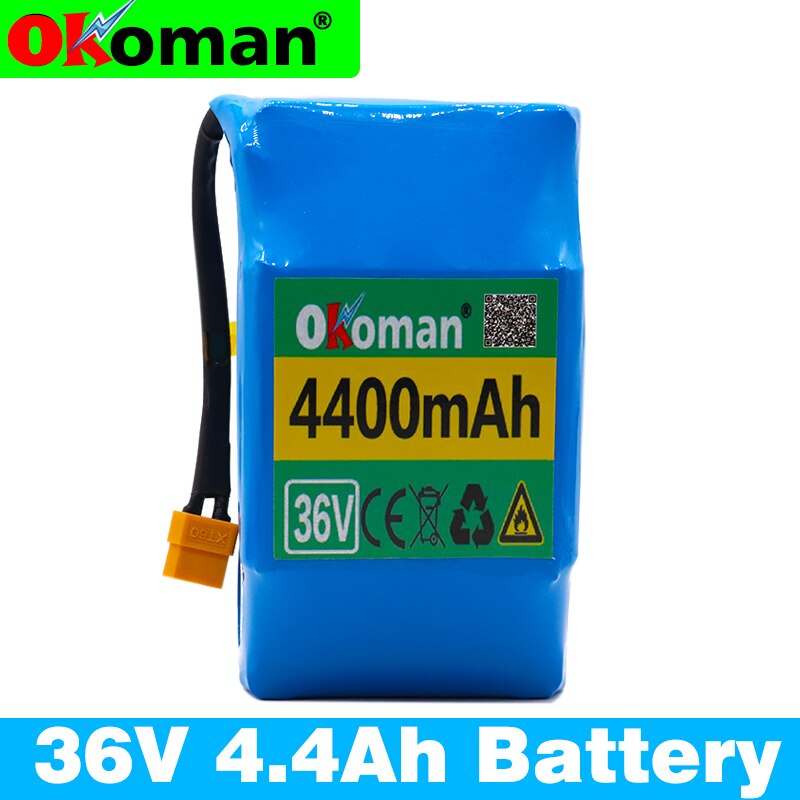 Ohoman 36V 4.4Ah 4400mAh High Drain 2 Wheel Electric Scooter Self Balancing 18650 Lithium Battery Pack For Self-balancing Fits