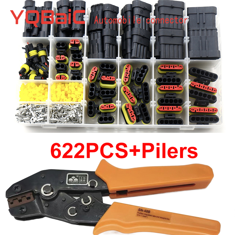 Wasserdichtes steckverbinder-set für kfz-kabel 6 schnellverbinder 3 elektrische verkabelung im auto 5 autodichtungsbuchse 2 1 4 pin-stecker-set: Grün