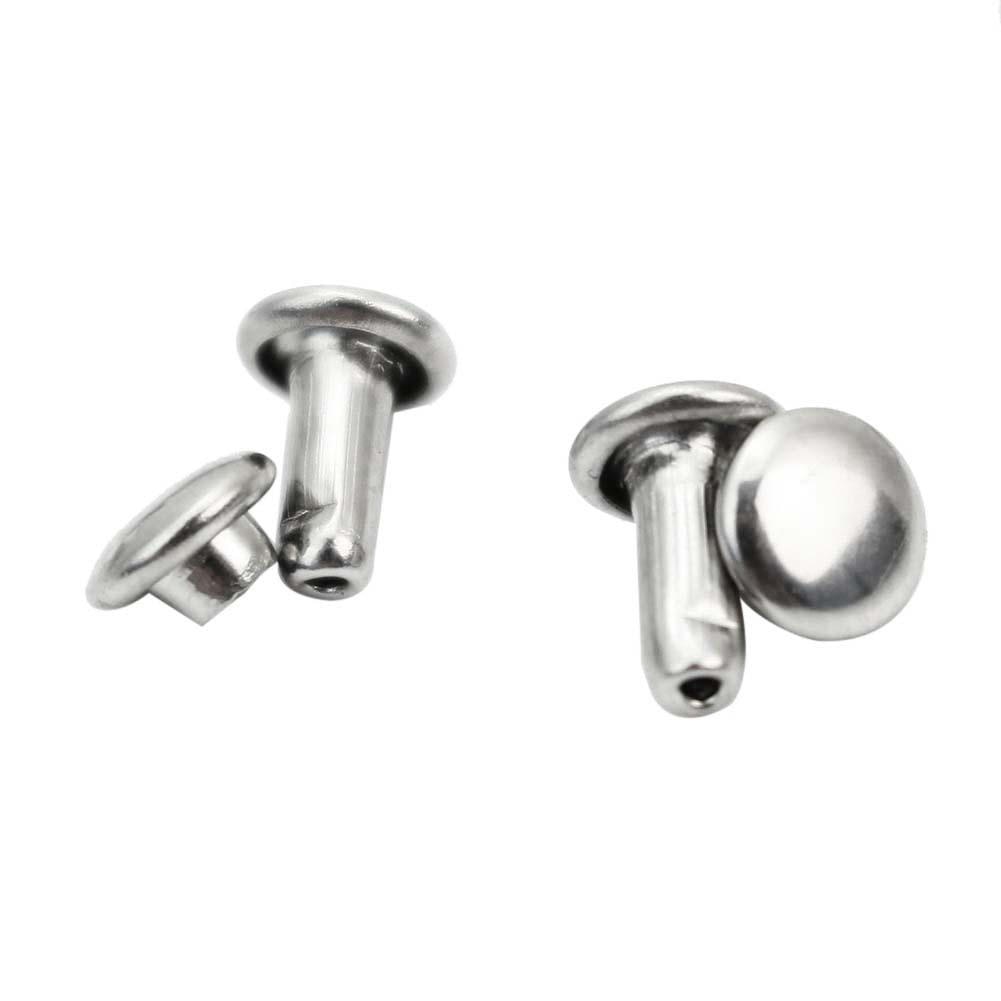 100x 6mm Round Double Cap Rivets Stud Rapid Rivets Bag Shoes Leather Craft Decorations diameter Studs Leather craft rapid rivets