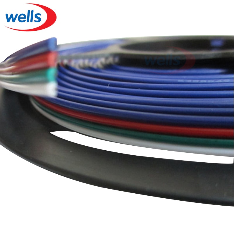 5m/10M 2pin wire 3pin wire 4Pin 5pin Extension wire,22 awg wire, RGB+White Wire Connector Cable For 3528 5050 LED Strip