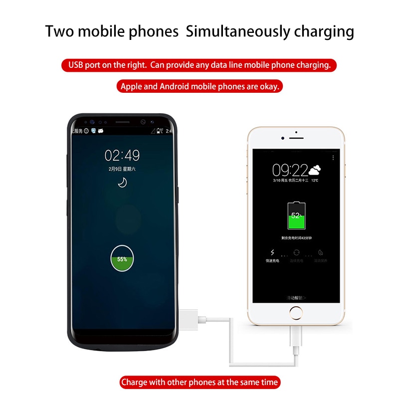 5000/6500mAh Battery Charger Case For Samsung Galaxy S8 Portable Travel Charging Power Bank Phone Case Cover For Samsung S8 Plus