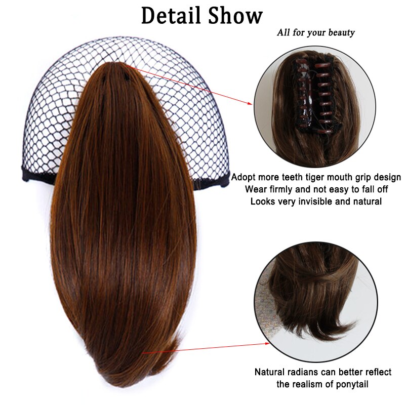 DIANQI Synthetic Hair Short Curly Blonde Black Small Ponytail Hair Grab Clip Hair Extensions For Women wigs