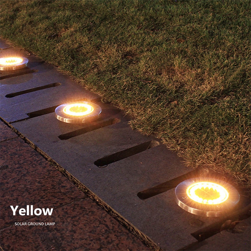 Resistente al agua IP65 4 8 12 16 20LED, luces subterránea solares de acero inoxidable, lámpara Solar enterrada para jardín al aire libre, luz de suelo