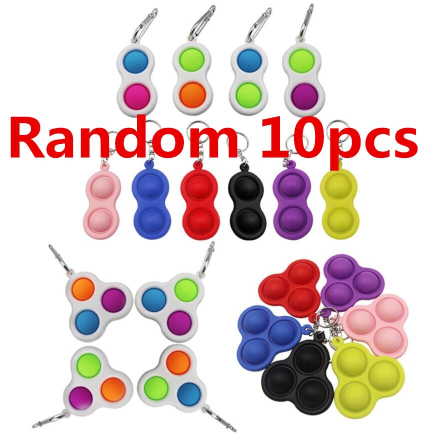 10Pcs/Lot Pop It Push Bubble Fidget Toys Adult Stress Relief Toy Antistress PopIt Soft Squishy Anti-Stress Anti Stress: 10