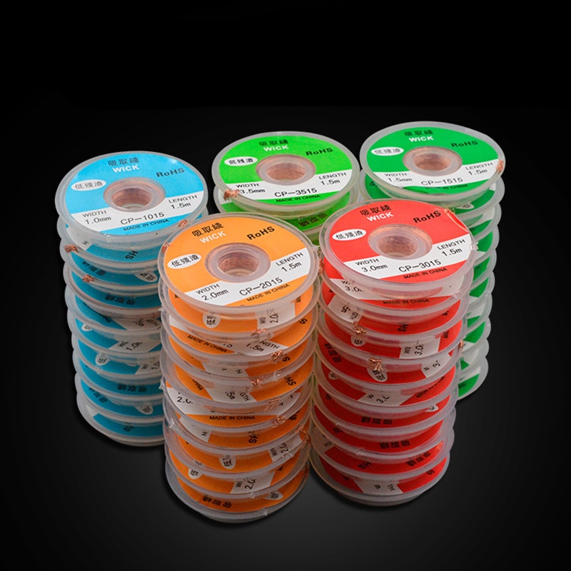 1.5M Lengte Desoldering Braid Lassen Solder Remover Wick Draad Lage Residu Geen Schone Tin Strip Lead Cord flux Bga Reparatie Tool