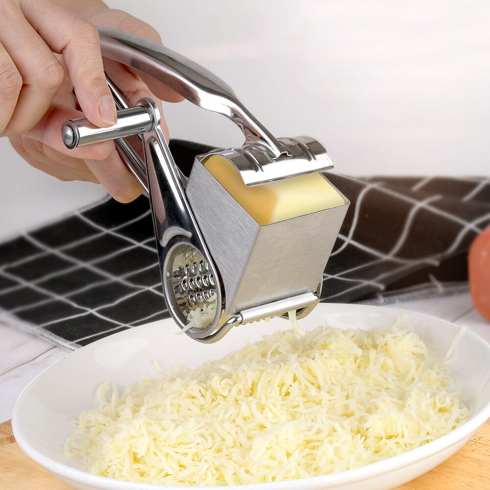 Rotary Cheese Grater Stainless Steel Cheese Shredder Multifunction Cheese Slicers Garlic Grinder Kitchen Cheese Tool