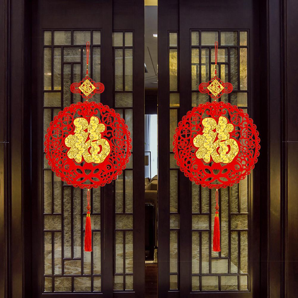 Chinese Knopen Kwasten Diy Thuis Gordijn Opknoping Decoratieve Accessoires Ambachtelijke Gouden Fu Tekens Knopen Hanger Kwasten