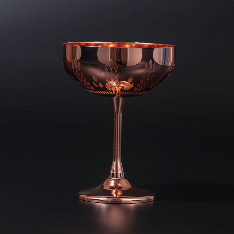 304 rustfrit stål 270ml martini cocktailglas bæger personlighed metal glas hvede øre glas champagneglas: A  - 270ml