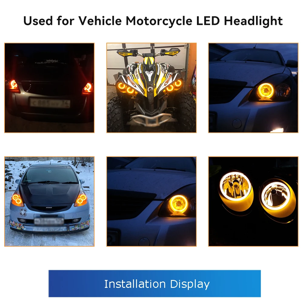 Anneaux Halo LED Angel Eyes pour Voiture, Lumière de Sauna COB, Phares Antibrouillard, Feux de Jour, Éclairage Nik, 12V DC, 2Pcs