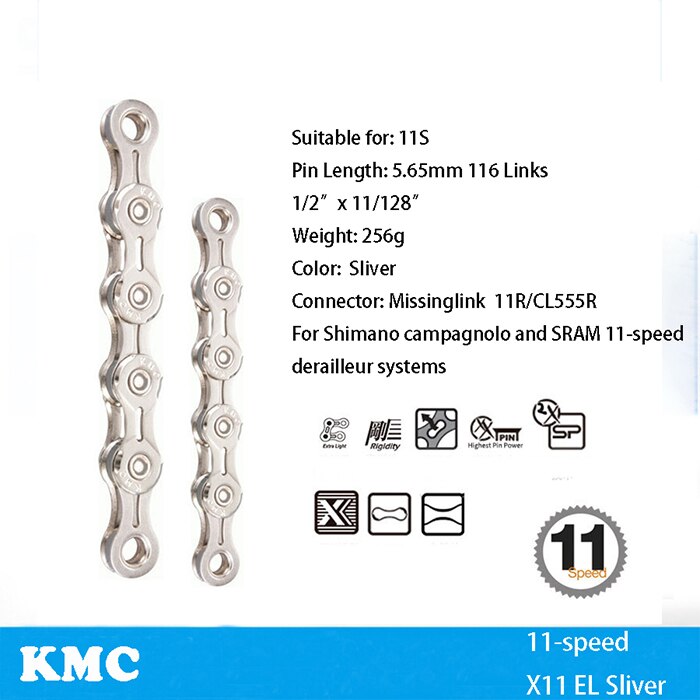 KMC Bicycle Chain X8 X9 X9sl X10 X10sl X11SL X12 Bike Chain For Shimano/SRAM 8 9 10 11 12 speed 116L MTB Road Cycing Chains part